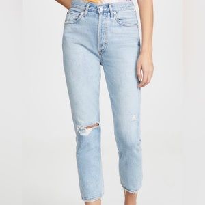 Agolde Riley High Rise Straight Crop in Shatter